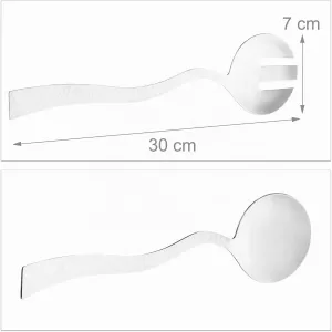 Salátová mísa Relaxdays – nerezová s příborem Ø 28 cm Salátová mísa Relaxdays – nerezová s příborem Ø 28 cm