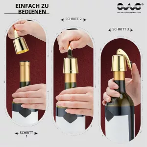 Uzávěry na víno, sada 2 ks, z nerzové oceli,varianty: OWO Uzávěry na víno, sada 2 ks, z nerzové oceli,varianty: OWO