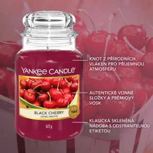 Yankee Candle Black Cherry 623g, velká vonná svíčka ve skle, až 150 hodin