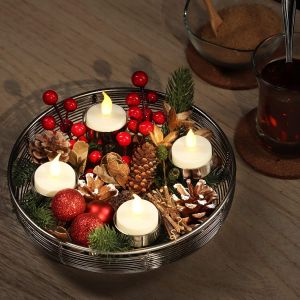 Adventní věnec /svícen z ušlechtilé oceli cca Ø 20cm, stříbrný/zlatý/černý LOOCAR®