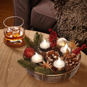 Adventní věnec /svícen z ušlechtilé oceli Ø 20cm, stříbrný/zlatý/černý LOOCAR®