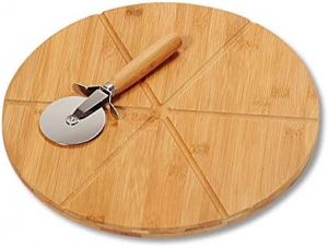 Talíř na pizzu KESPER 32 cm z bambusu + kráječ na pizzu