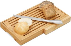Kuchyňské prkénko RELAXDAYS na chleba, bambus,varianta s nožem | Kuchyňské prkénko s nožem, Kuchyňské prkénko