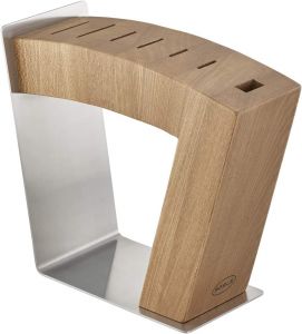 RÖSLE  designový, moderní blok na nože z nerezu a tvrdého jilmového dřeva