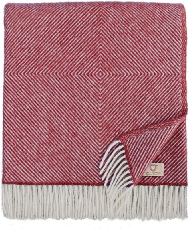 Luxusní vlněná deka Linen & Cotton, novozélandská vlna 140x220cm - Bordo Linen & Cotton LTD