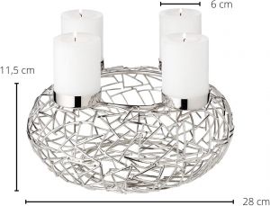Luxusní adventní věnec EDZARD Milano z ušlechtilé oceli, varianty