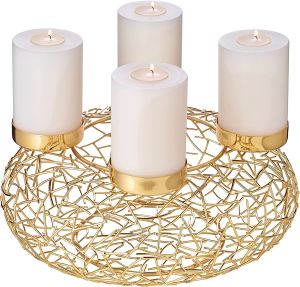 Luxusní adventní věnec EDZARD Milano z ušlechtilé oceli, varianty