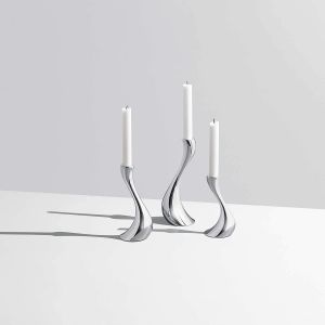 Luxusní sada svícnů Cobra, 3 ks - Georg Jensen z ušlechtilé oceli