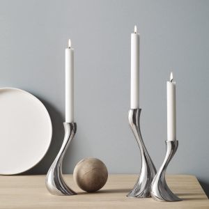 Luxusní sada svícnů Cobra, 3 ks - Georg Jensen z ušlechtilé oceli