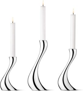 Luxusní sada svícnů Cobra, 3 ks - Georg Jensen z ušlechtilé oceli