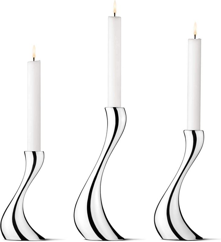 Luxusní sada svícnů Cobra, 3 ks - Georg Jensen z ušlechtilé oceli
