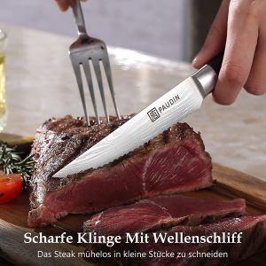 Steakové nože PAUDIN 8dílná/6dílná, ušlechtilá ocel,varianty
