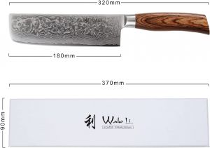 Profesionální nůž WAKOLI Nakiri , čepel 18cm, japonská damašková ocel