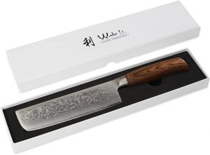 Profesionální nůž WAKOLI Nakiri , čepel 18cm, japonská damašková ocel