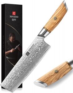 Profesionální nože série Lan XINZUO, varianty | Nakiri sekáček 16,5cm, Kuchařský nůž 21,5cm, Santoku 18,2cm