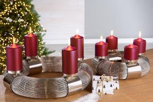 Adventní věnec GILDE, luxusní svícen z ušlechtilé oceli,varianty