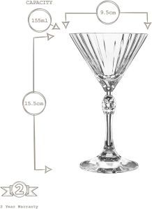 Sada sklenic Bormioli Rocco Art Deco 6dílná sada,křišťálové sklo, varianty