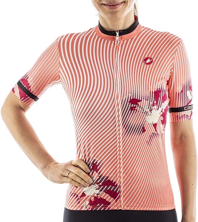 Cyklistický dres CASTELLI PRIMAVERA JERSEY Peach s krátkým rukávem,vel.XL