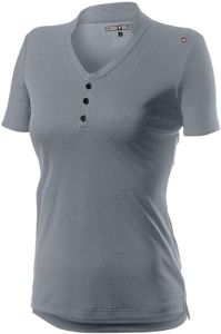 Cyklistické funkční triko CASTELLI Tech Polo unisex s krátkým rukávem, šedé vel. XL