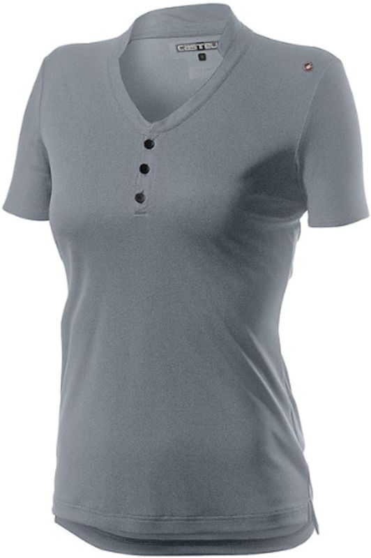 Cyklistické funkční triko CASTELLI Tech Polo unisex s krátkým rukávem, šedé vel. XL
