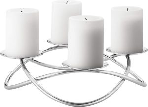 Luxusní adventní svícen Georg Jensen z ušlechtilé oceli,varianty | Season 1 stříbrný, Season 2 stříbrný, Season 3 zlatý, Harmony stříbrný
