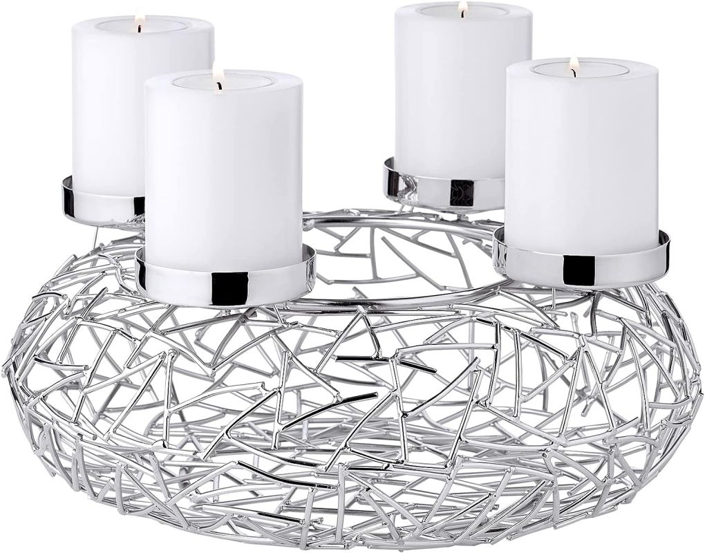 Luxusní adventní věnec EDZARD Milano z ušlechtilé oceli, varianty