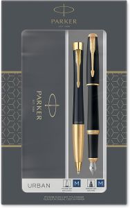 PARKER Urban Matte Black GT Duo Set, luxusní plnící pero + kuličkové pero