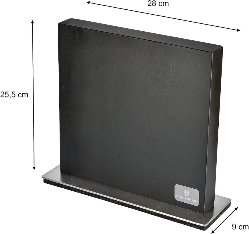 Blok na nože Zassenhaus magnetický,jasanové dřevo / černá,varianty, - Černá