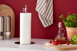 Držák kuchyňských rolí Alessi Mediterraneo– designový, z ušlechtilé oceli, leštěný