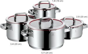 Sada hrnců WMF- Function 4, Cromargan®, 5ks,různé druhy