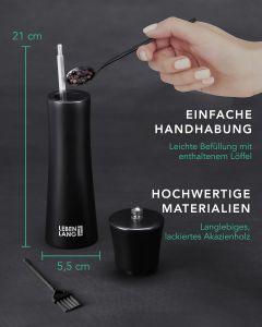 Sada luxusních mlýnků na koření LEBENLANG,akátové dřevo