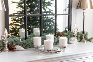 Adventní věnec/svícen EDZARD z ušlechtilé oceli, varianty:
