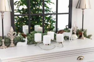 Adventní věnec/svícen EDZARD z ušlechtilé oceli, varianty: