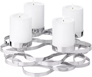Adventní věnec/svícen EDZARD z ušlechtilé oceli, varianty: