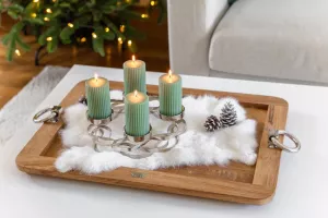 Adventní věnec/svícen EDZARD z ušlechtilé oceli, varianty: