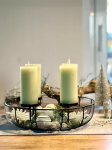 Adventní věnec /svícen z ušlechtilé oceli Ø 20cm, stříbrný/zlatý/černý LOOCAR®