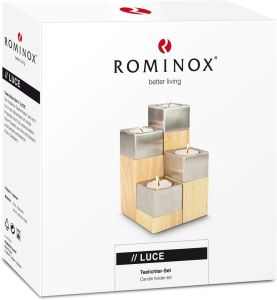 DŘEVĚNÉ SVÍCNY ROMINOX-set 4 kusů,moderním design