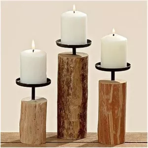 DŘEVĚNÝ SVÍCEN-BOLTZE - adventní svícen,rustikální, eukalyptové dřevo,varianty