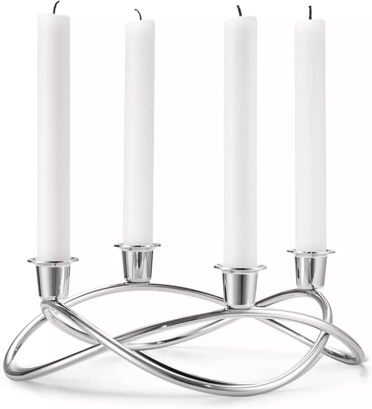Luxusní adventní svícen Georg Jensen z ušlechtilé oceli,varianty - Season 2 stříbrný
