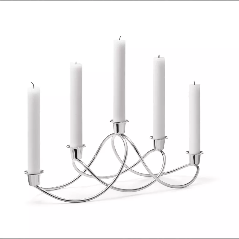 Luxusní adventní svícen Georg Jensen z ušlechtilé oceli,varianty - Harmony stříbrný