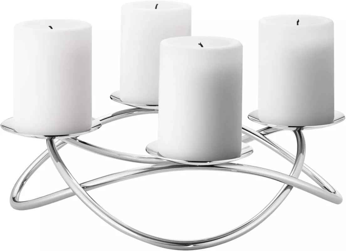 Luxusní adventní svícen Georg Jensen z ušlechtilé oceli,varianty