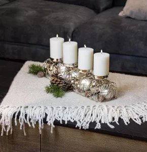 Luxusní adventní věnec EDZARD Milano z ušlechtilé oceli, varianty