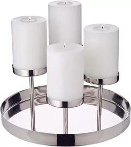 Luxusní adventní věnec EDZARD z ušlechtilé oceli, varianty:
