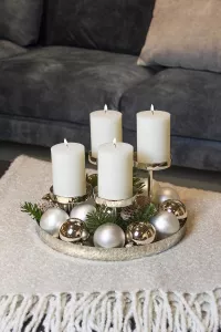 Luxusní adventní věnec EDZARD z ušlechtilé oceli, varianty: