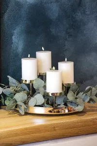Luxusní adventní věnec EDZARD z ušlechtilé oceli, varianty:
