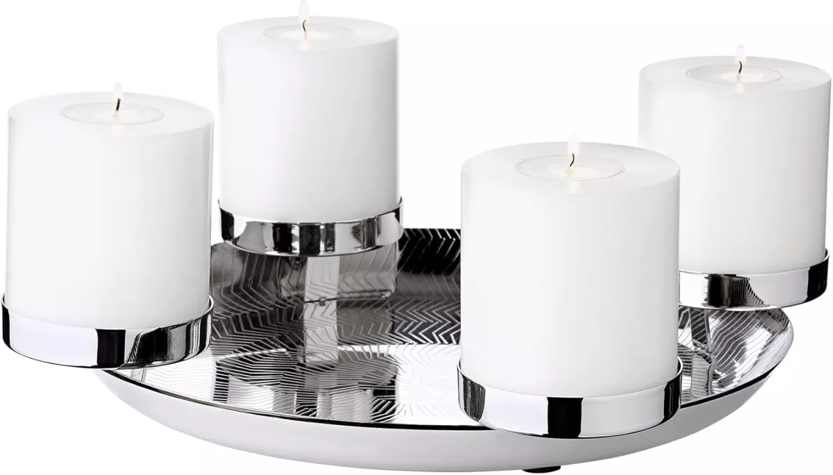 Luxusní adventní věnec EDZARD z ušlechtilé oceli, varianty: