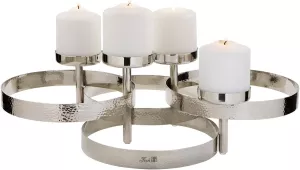 Luxusní adventní věnec FINK z ušlechtilé oceli, varianty:
