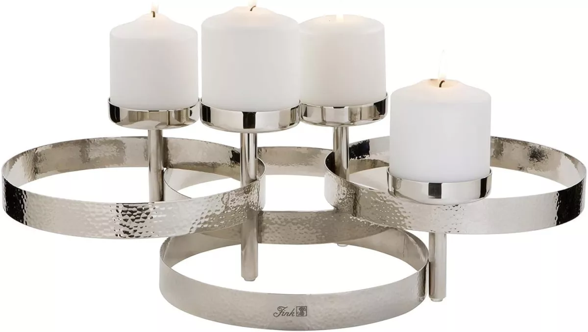 Luxusní adventní věnec FINK z ušlechtilé oceli, varianty: - Mirage