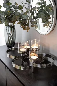 Luxusní adventní věnec FINK z ušlechtilé oceli, varianty: