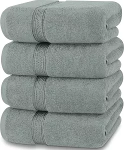 4dílná sada osušek UTOPIA TOWELS 100% bavlna, varianty: | Ledově šedá, Tmavě šedá, Bílá, Švestková